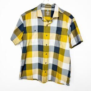 Kuhl Men's Casual Yellow & Gray Button Up Shirt XL